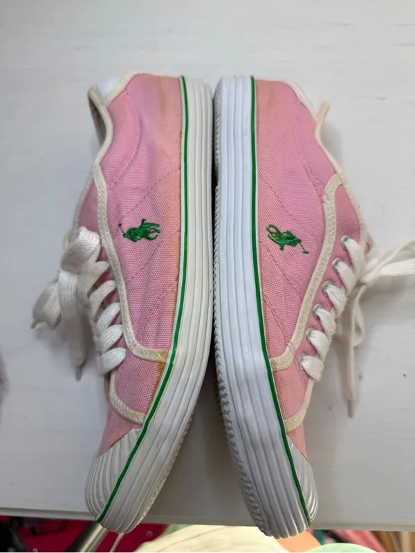 90's Polo Ralph Lauren light pink Canvas sneakers (size 8) vintage preppy Y2K - Image 7