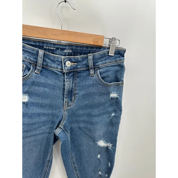 Old Navy Rockstar Super Skinny Distressed Medium Wash Jeans Womens‎ 2 Mid Rise - Image 5