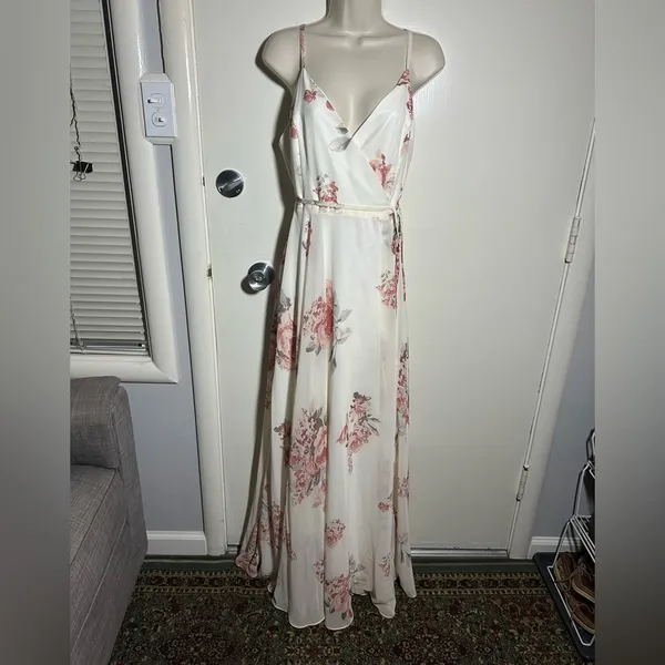 Lulu's White and Pink Floral Maxi Dress - Image 7