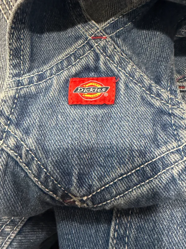 Dickies 100% Cotton Denim Jean Overalls Size 00 - Image 6