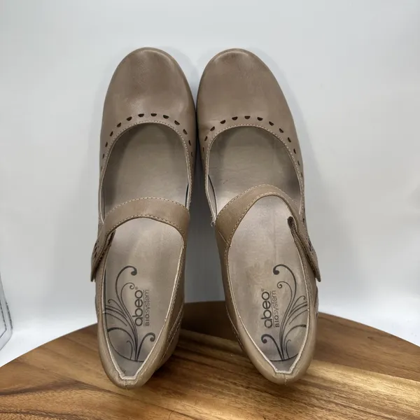 Abeo Penny Mary Jane Heels Shoes‎ Brown Leather Retro Comfort Women's 10N - Image 7