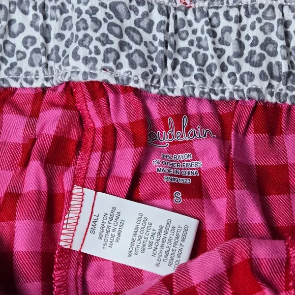 Roudelain Pink Red Gingham Pajama Pants Womens Small NWT EMJN341M - Image 5