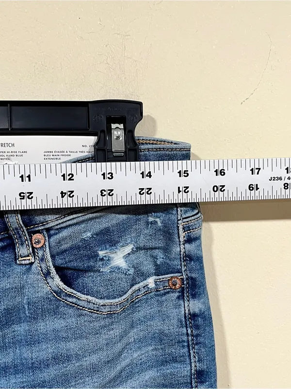 American Eagle Super High rise Waisted flare Bootcut Jean size 8 Regular full length NWT - Image 4