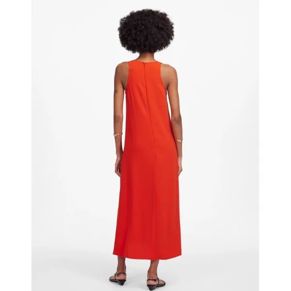 Madewell Dress Small Sleeveless‎ Scoop Neck Midi Bright Orange Relaxed NU577 - Image 3