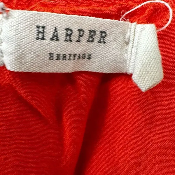 Harper burnt orange floral short sleeved V neck crop top - Image 9