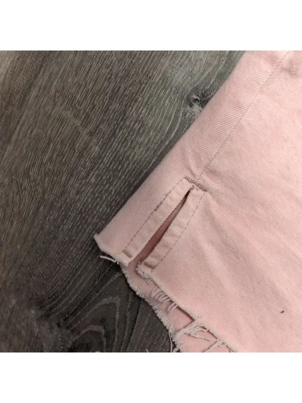 Zara Pink Button Fly Raw Hem Shorts Size 2 - Image 3