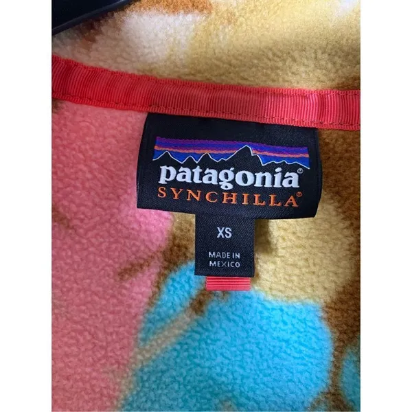 Patagonia Synchilla Brown Feather Dance Snap-T Pullover Women’s size XS - Image 3