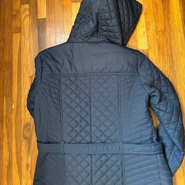 Tommy Hilfiger Navy Quilted Puffer Coat - Image 3