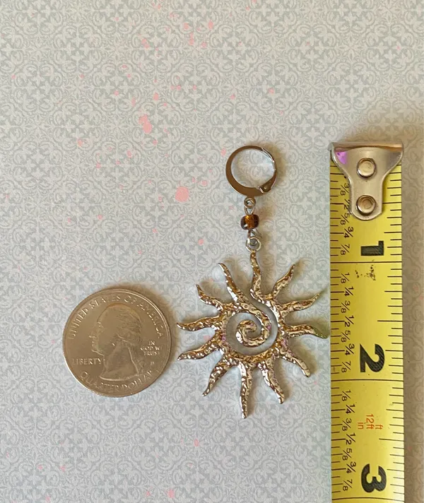 Handmade stainless steel sun boho retro vintage style dangle earrings☀️ - Image 6