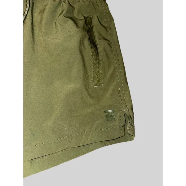 Billabong Adventure Division Olive Green Elastic Waist Zipper Pocket Shorts M - Image 3
