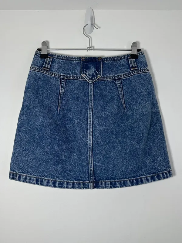 Abercrombie & Fitch Y2K Blue Denim Mini Skirt Natural Rise Size 27/4 Summer - Image 3