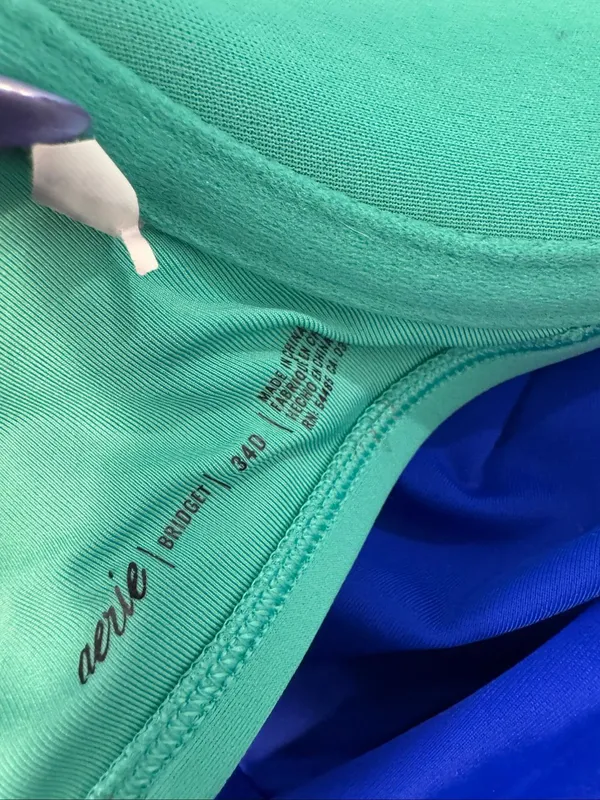 Aerie Bridget Underwire Push Up Bikini Top 34D Green Palm Tree Print - Image 6