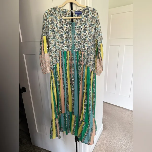 Ro’s Garden‎ Igor Blue Floral and Striped Maxi Dress - Image 2