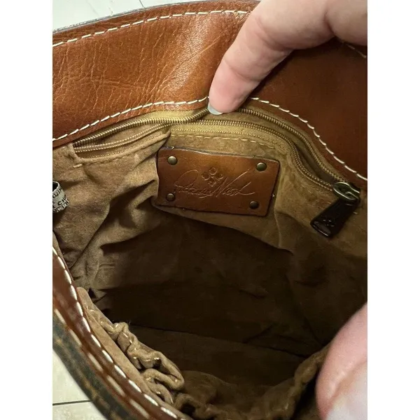Patricia‎ Nash Venezia Smooth Heritage Crossbody Brown Leather saddle bag - Image 8