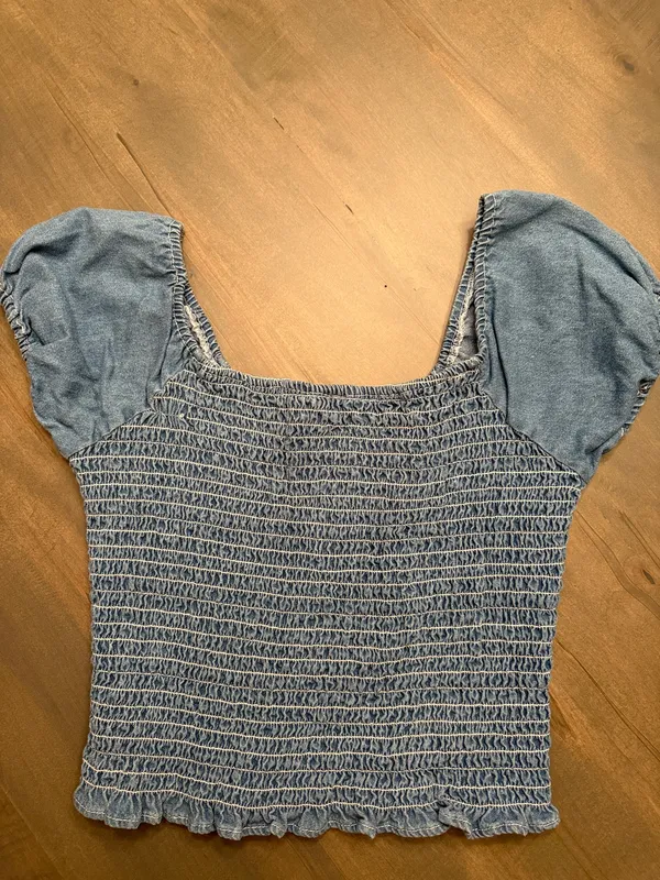 denim crop top Blue Size M - Image 2