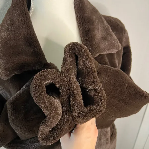 Brandon Thomas Reversible Suede Fur Jacket Women’s Small S Brown with Pockets - Image 13