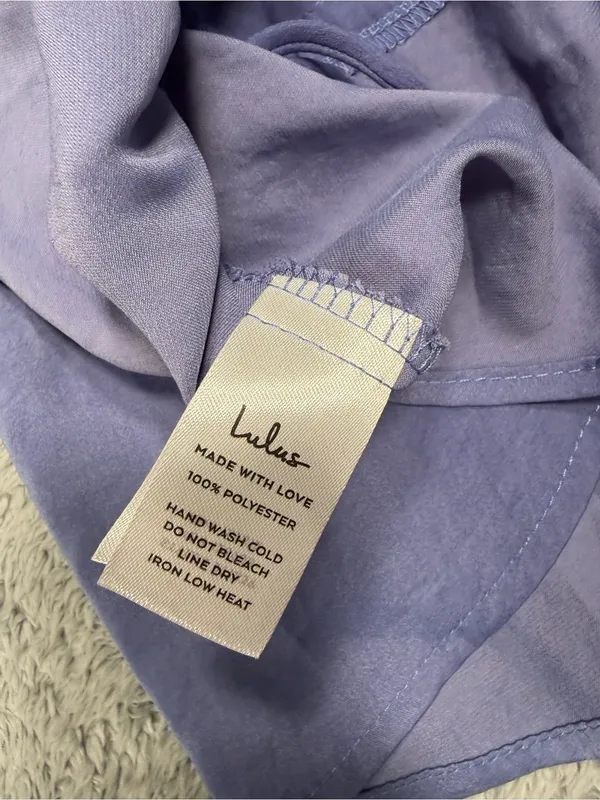 Lulu's Blue Tie-Front Cami Tank Top crop medium NWT - Image 9