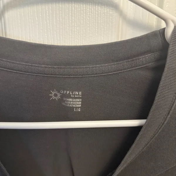 OFFLINE by Aerie Charcoal Dolphin Graphic Cropped Oversized T-Shirt - Image 3