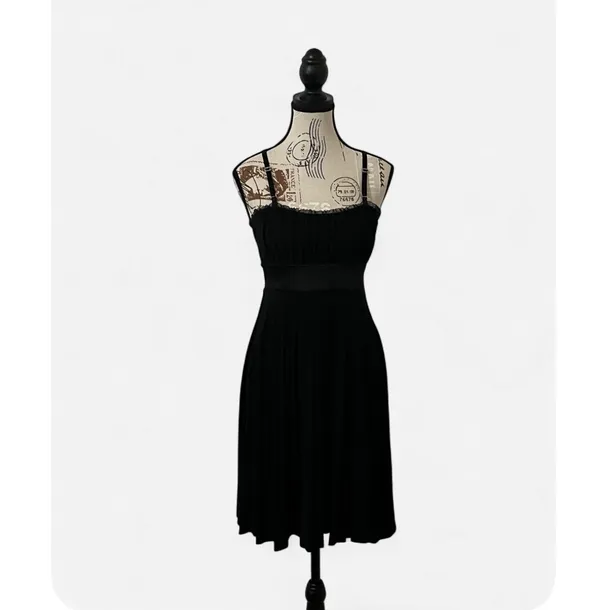 Taboo Vintage Y2K Babydoll Style Black Dress Women’s Medium Spaghetti Strap Lace - Image 2