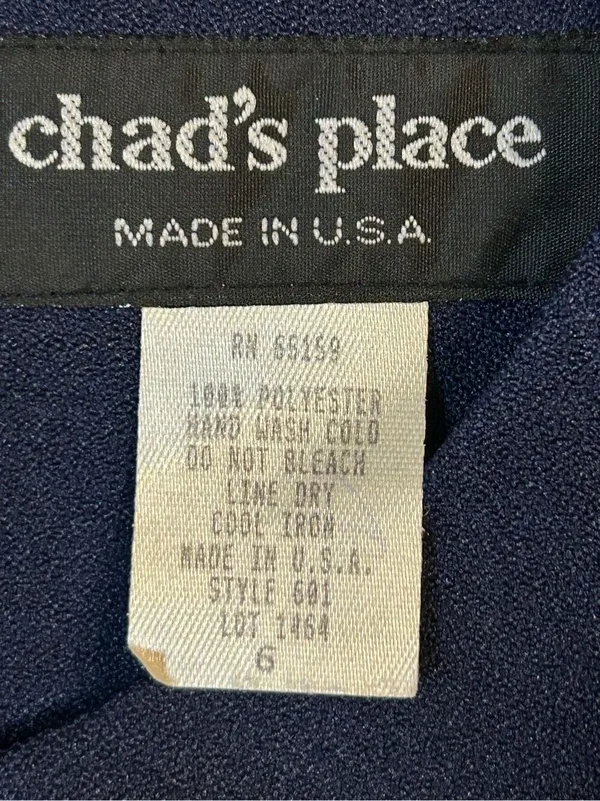 Vintage Chad's Place Navy Flower Dress Women's 6 NWT (0327) - Image 4
