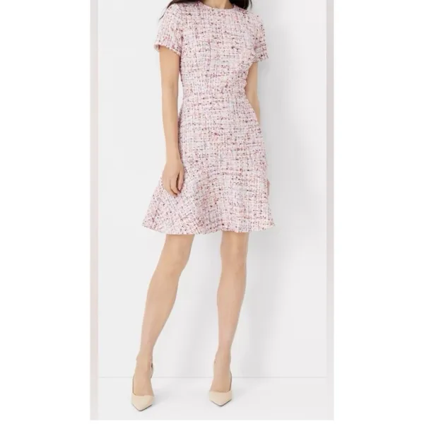 Ann Taylor Tweed Fit & Flare Lined Dress Preppy Legally Blonde Womens Size 2 NEW - Image 3