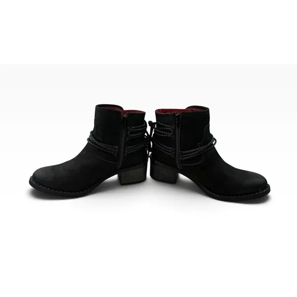 *Ferrini Footwear Ankle Booties Size 7.5 Black Leather Western Cowgirl Festival - Image 10