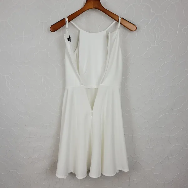 Lulus Womens Irresistible Charm Dress X Small White Fit & Flare‎ Mini - Image 7