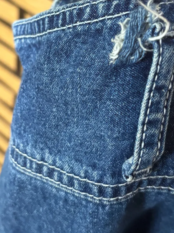 Revolt Denim Short Overalls Size 22 Blue - Image 7