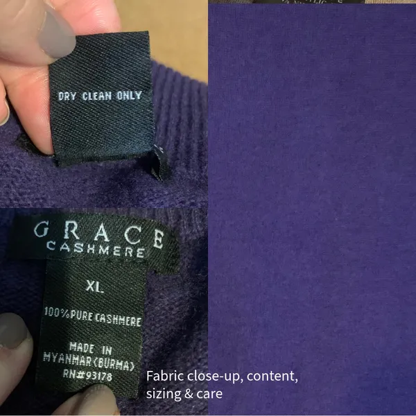 Grace Purple Cashmere Knit Mock Neck Short Sleeve Pull Over Sweater (Xl) - Image 10