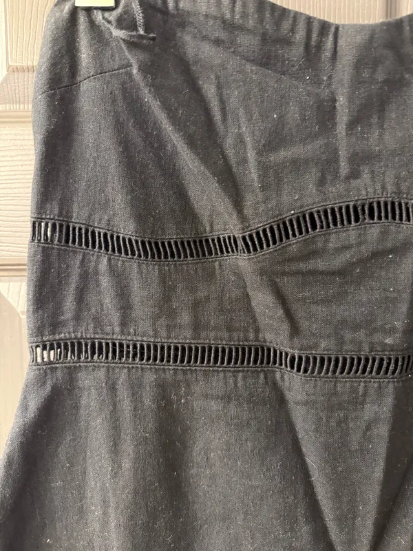 Abercrombie Black Linen Midi Dress L - Image 2