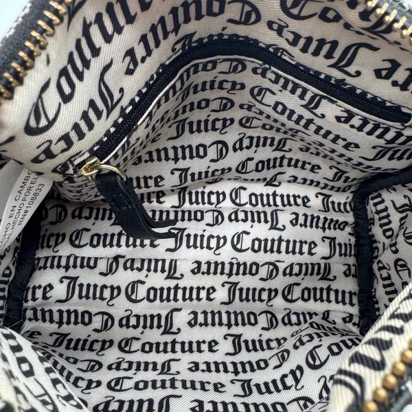 Juicy Couture Monogram Satchel Crossbody Bag Black White Logo AOP‎ - Image 3