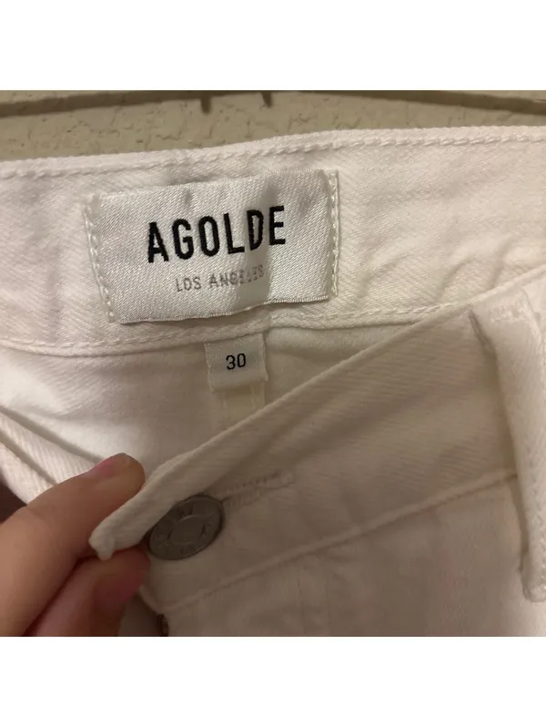 Agolde White Straight Leg Jeans Size 30 - Image 2