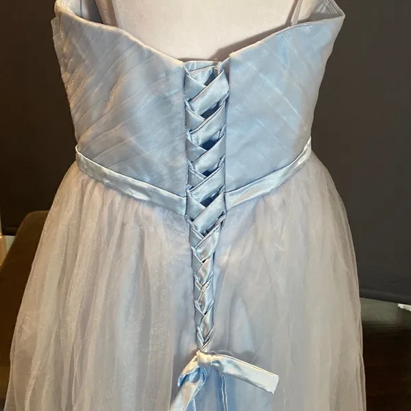 Women’s Tea Length Blue Prom Party Dress Corset Back Sweetheart Neckline Size 14 - Image 7