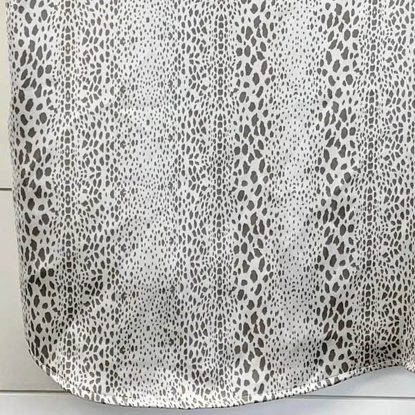 Entro Womens M Satiny Short Sleeve‎ Animal Print Top Shirt Taupe Cream Boho - Image 7