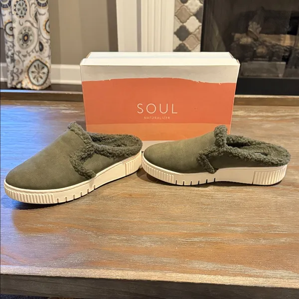 SOUL Naturalizer‎ Women's Green Cozy Slippers Size 8.5W Wide New In Box - Image 6