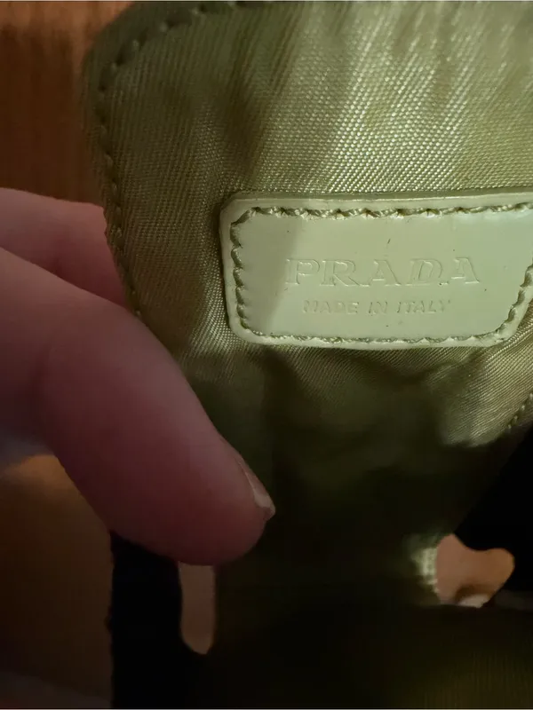 Prada Lime Green Logo Triangle Pouch - Image 5