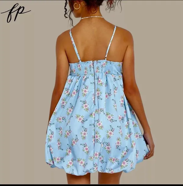 Free People Blue Mini Dress - Image 3
