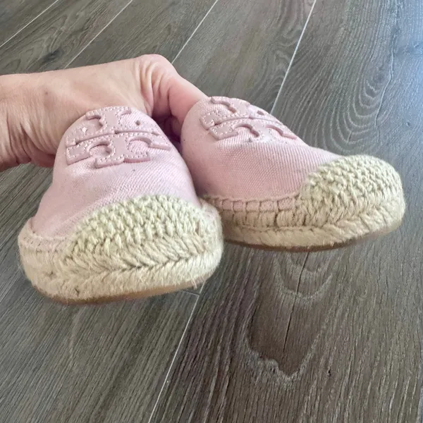 Tory Burch Weston Espadrilles Canvas Flat Seashell Pink Resort Summer Women Sz 7 - Image 8
