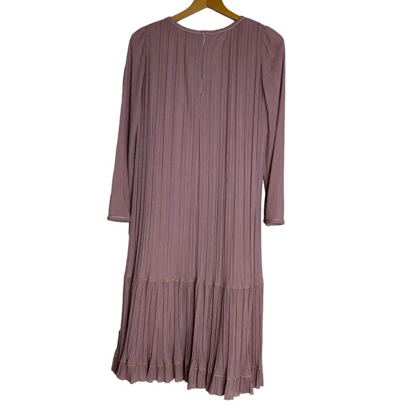 Kingvin Vintage 7 Polyester Accordion Dress Formal High Neck Shift‎ S - Image 2