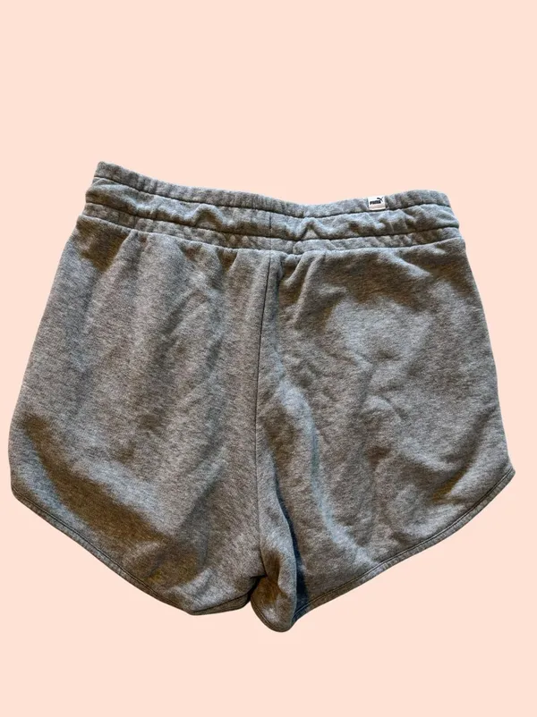 Puma Women's Gray Fleece Drawstring Athletic Shorts Size Small - Image 2