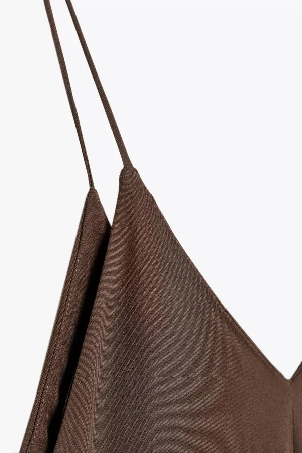 Zara ze collection Brown flowy bohemian casual Sleeveless Dress - Image 4