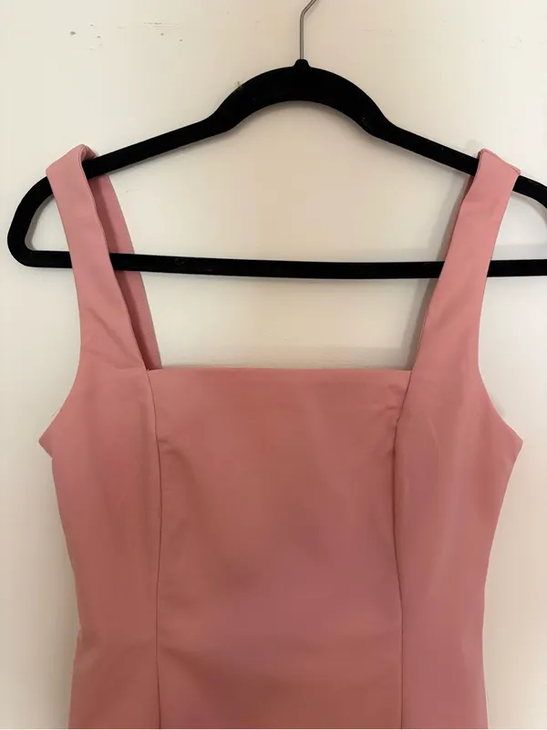 Hello Molly Chic Square Neck Midi Dress in Dusty Pink Musk Size Medium 6 NWT - Image 2