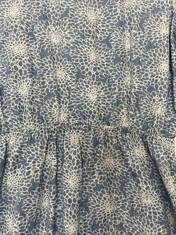 J. Crew Light Blue Denim Floral Printed Faux Wrap Mini Dress - Size Small - Image 13