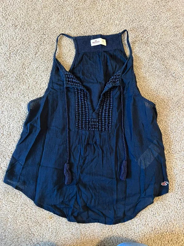 Navy Crochet Tank - Image 2
