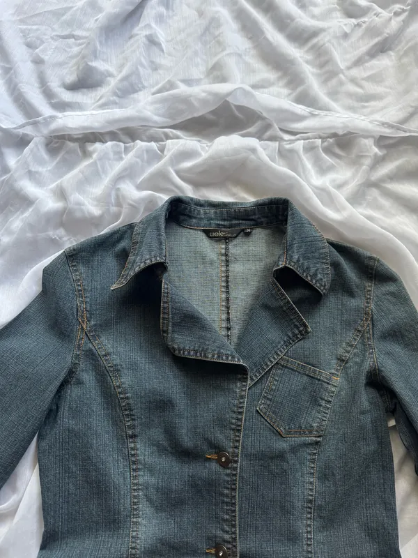 Vintage Y2K Weles Blue Denim Jacket - Image 7