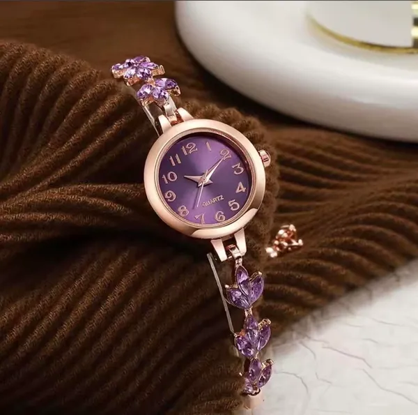 Brand New Purple and gold watch with purple gemstones - Image 4