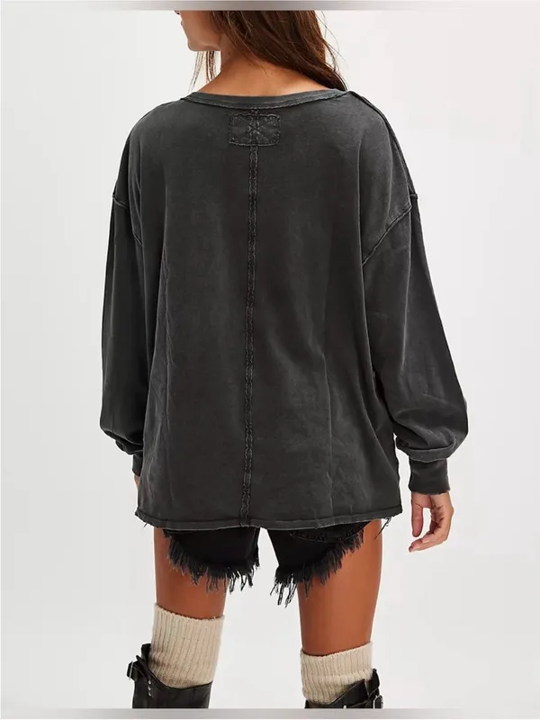 NWOT Free People We The Free Fade Into You Tee - Metal Stiletto washed black - M - Image 4