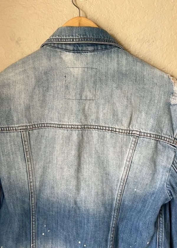 Distressed Paint Splatter Denim Jacket - Image 10