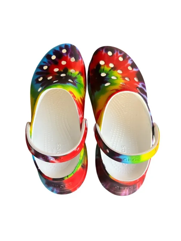 RARE Crocs Bae Platform Tie Dye Womens Size 7 - Image 5