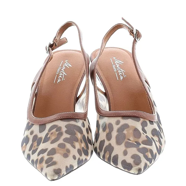 Mostrin Leopard Mesh Slingback Pointed Toe Flats Size 39 US 8 Brown Animal Print - Image 2